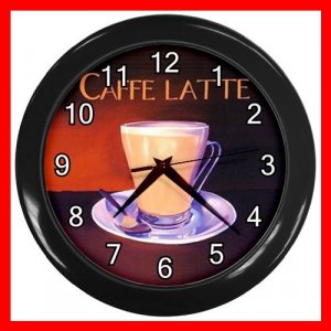 Caffe Latte Coffee Beverage Decor Wall Clock-Black 045