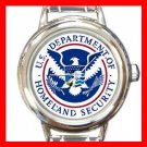 US Department Of Homeland Security Round Italian Charm Wrist Watch 646