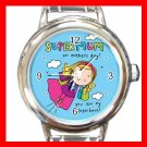 My Hero Super Mum Mother Round Italian Charm Wrist Watch 648