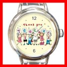 Thank You Teacher School Round Italian Charm Wrist Watch 649