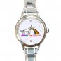 Unicorn Vomiting Rainbow Fantasy Round Italian Charm Wrist Watch 650