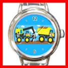 Tonka Truck Toy Round Italian Charm Wrist Watch 659