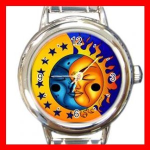 Sun And Moon Round Italian Charm Wrist Watch 666