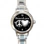 Peace And Love Round Italian Charm Wrist Watch 669