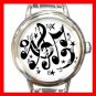 Musical Notes Hobby Fun Round Italian Charm Wrist Watch 670