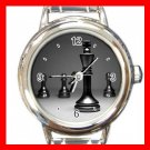 Chess King Checkmate Strategy Round Italian Charm Wrist Watch 671
