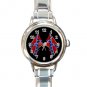 Rebel Flags Confederate South Symbol Round Italian Charm Wrist Watch 677