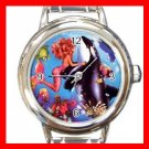 Mermaid Whale Fantasy Round Italian Charm Wrist Watch 679