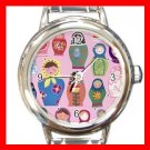 Happy Nesting Dolls Round Italian Charm Wrist Watch 681