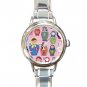 Happy Nesting Dolls Round Italian Charm Wrist Watch 681