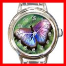 Unique Butterfly Round Italian Charm Wrist Watch 682