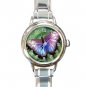 Unique Butterfly Round Italian Charm Wrist Watch 682