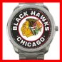 Chicago Blackhawks Hockey Silvertone Sports Metal Watch 32903592