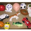 Lot 12 Squeeze Foam Hand Exercise Stress Relief Pig Apple Race Car Dog Astronaut Lot 12 Squeeze Foam Hand Exercise Stress Relief Pig Apple Race Car Dog Astronaut