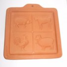 Fox Run Craftsmen Terra Cotta Cookie Mold Farm Animals Sheep Cow Pig Rooster EUC Fox Run Craftsmen Terra Cotta Cookie Mold Farm Animals Sheep Cow Pig Rooster EUC
