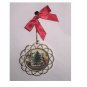 Vintage Spode Christmas Tree Hanging Porcelain Ornament with Gold Trim