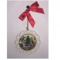 Vintage Spode Christmas Tree Hanging Porcelain Ornament with Gold Trim