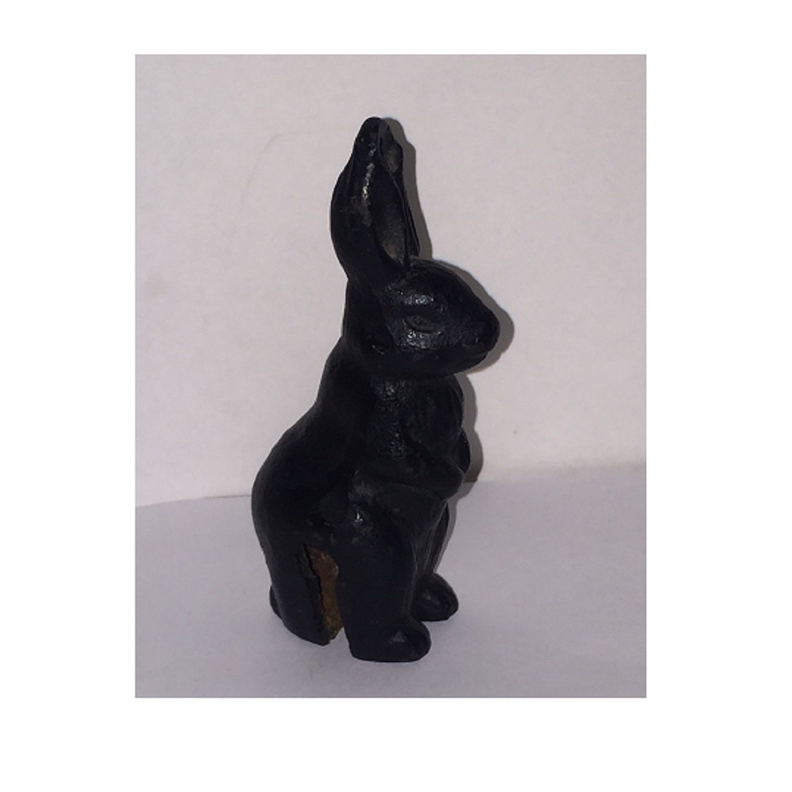 Vintage Black 4 Cast Iron Bunny Rabbit Bell