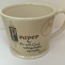 Vintage Russ Berrie PRAYER Coffee Cup Mug Luke 1:37 For with God nothing shall be impossible