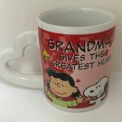 Snoopy Peanuts Characters Coffee Cup Mug - Grandma Gives the Greatest Hugs w/ Heart Handle