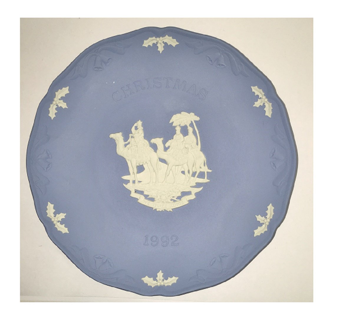 Wedgwood Jasperware Blue Christmas Plate 1992 We Three Kings