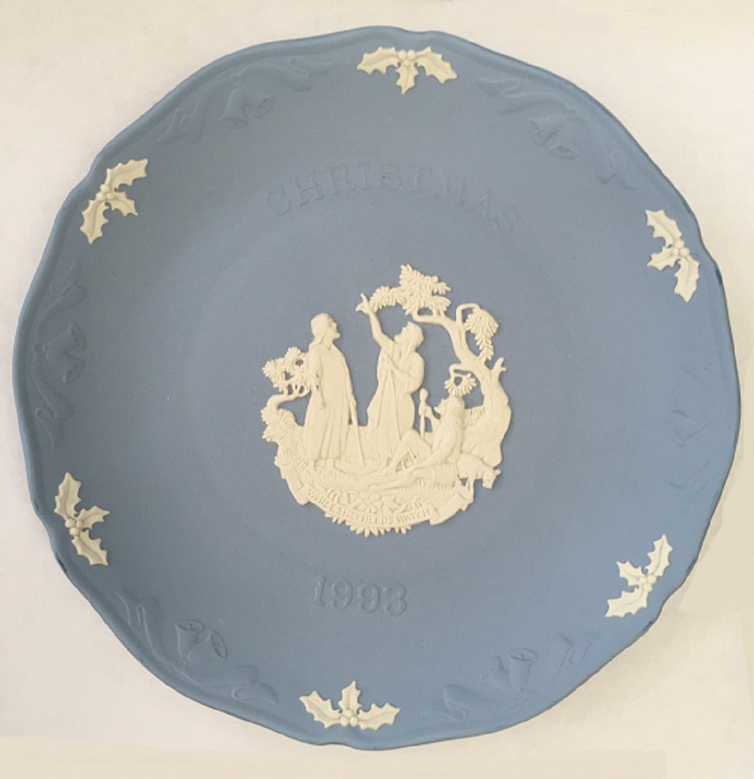 Wedgwood Jasperware Blue Christmas Plate 1993 While