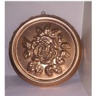 Copper Round Jello Mold Pan with Floral Rose Pattern 10" Copper Round Jello Mold Pan with Floral Rose Pattern 10"