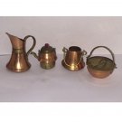 Lot 4 Vintage Doll House Copper Brass Ewer Pitcher Pot Kettle & Bowl 1950's Miniatures FREE SHIPPING Lot 4 Vintage Doll House Copper Brass Ewer Pitcher Pot Kettle & Bowl 1950's Miniatures FREE SHIPPING