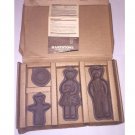 Bears Country Gear by Hartstone 4pc Set Stoneware Shortbread Cookie Cutter Press Pottery Molds