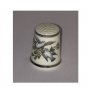 THIMBLE Royal Worcester England BLUE Song BIRDS White Floral Blossoms Bone China