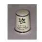 THIMBLE Royal Worcester England BLUE Song BIRDS White Floral Blossoms Bone China