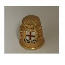 THIMBLE City of London Coat of Arms Red Cross Shielded Lion - Gold Tone / Metal THIMBLE City of London Coat of Arms Red Cross Shielded Lion - Gold Tone / Metal