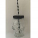 Skull Drinking Glass Jar Mug Tumbler Cup with Cover and Straw Skull Drinking Glass Jar Mug Tumbler Cup with Cover and Straw