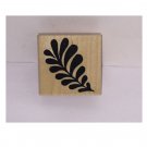 Feathered Leaf Wood Mounted 2.5" Rubber Stamp by FRL Design L 211