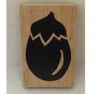 Eggplant Wood Mounted 4" Rubber Stamp by Zimprints Eggplant Wood Mounted 4" Rubber Stamp by Zimprints
