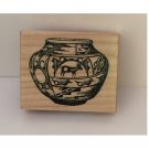 1995 Pottery Vase Pot Wood Mounted 2.75" Rubber Stamp by PSX 1995 Pottery Vase Pot Wood Mounted 2.75" Rubber Stamp by PSX