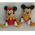 Vintage Walt Disney Productions 5" Mickey & Minnie Mouse Poseable Plastic Figurine Set Vintage Walt Disney Productions 5" Mickey & Minnie Mouse Poseable Plastic Figurine Set