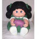 Vintage 1983 Cabbage Patch Girl Coin Piggy Bank Appalachian Artworks (Green Dress & Pigtails)