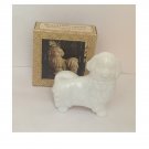 Vintage Avon Royal Pekingese Perfume Unforgettable Cologne Milk Glass Decanter Bottle - Full w/ Box