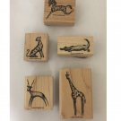 STAMPIN UP! In the Wild Lot of 5 Animal Stamps Cheetah Zebra Crocodile Giraffe Orynx - Retired 2003 STAMPIN UP! In the Wild Lot of 5 Animal Stamps Cheetah Zebra Crocodile Giraffe Orynx - Retired 2003