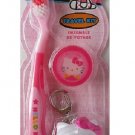 Hello Kitty Firefly Pink Toothbrush Travel Kit with Cap & Backpack Clip Hello Kitty Firefly Pink Toothbrush Travel Kit with Cap & Backpack Clip
