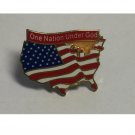 2004 United States Shape Flag Enamel Pin - One Nation Under God