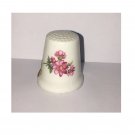 Vintage Floral West Germany Porcelain Thimble - Blue & Pink Flowers