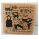 Jumbo Steppin' Out Wood Mounted Rubber Stamp by Club Scrap / Shoes Bows Purses Jumbo Steppin' Out Wood Mounted Rubber Stamp by Club Scrap / Shoes Bows Purses