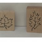 LEAF Wood Mounted Rubber Stamps by Heather - Lot of 2