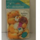 Vintage Care Bear Birthday Party Invitations & Envelopes - Pkg of 8