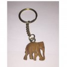 Vintage Carved Wooden Elephant Keychain