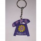 Vintage Sparkly Wooden Friends Purple Dial Telephone Keychain