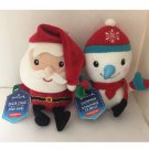 Hallmark Northpole Santa Claus & Snowman 4-1/2" Plush - Lot of 2 Hallmark Northpole Santa Claus & Snowman 4-1/2" Plush - Lot of 2