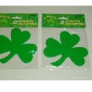 Irish St. Patrick's Day Green Shamrock Cutouts - 2 Packages (10 per pkg)